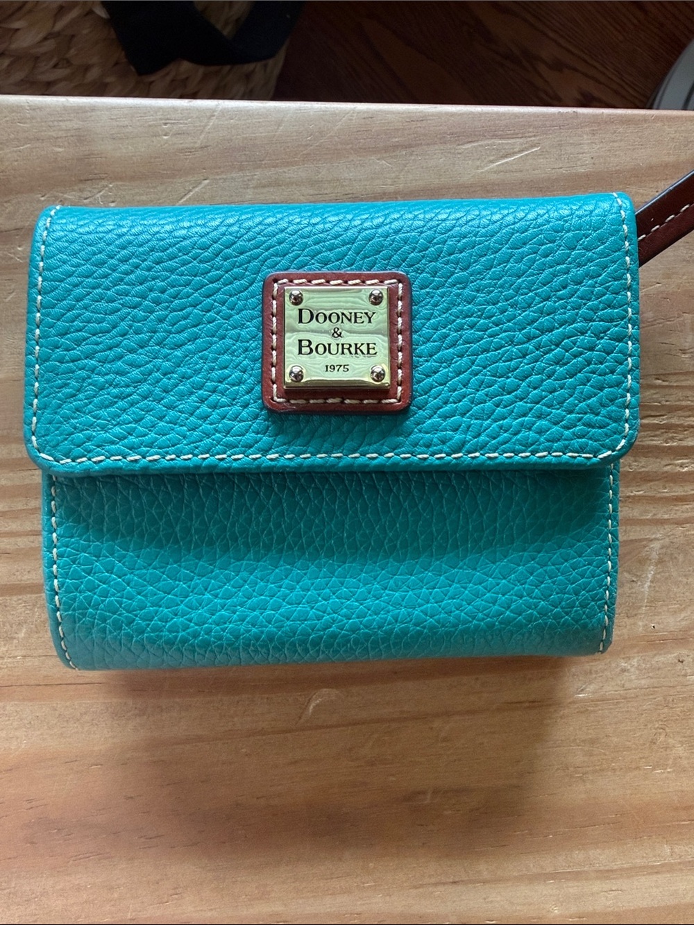 Dooney & Bourke Teal Pebbled Leather Wallet